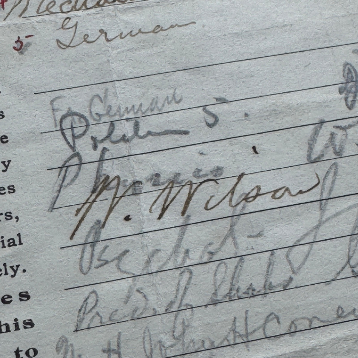 WOODROW WILSON  * JSA * Autograph PRINCETON Academic Schedule SIGNED 2x