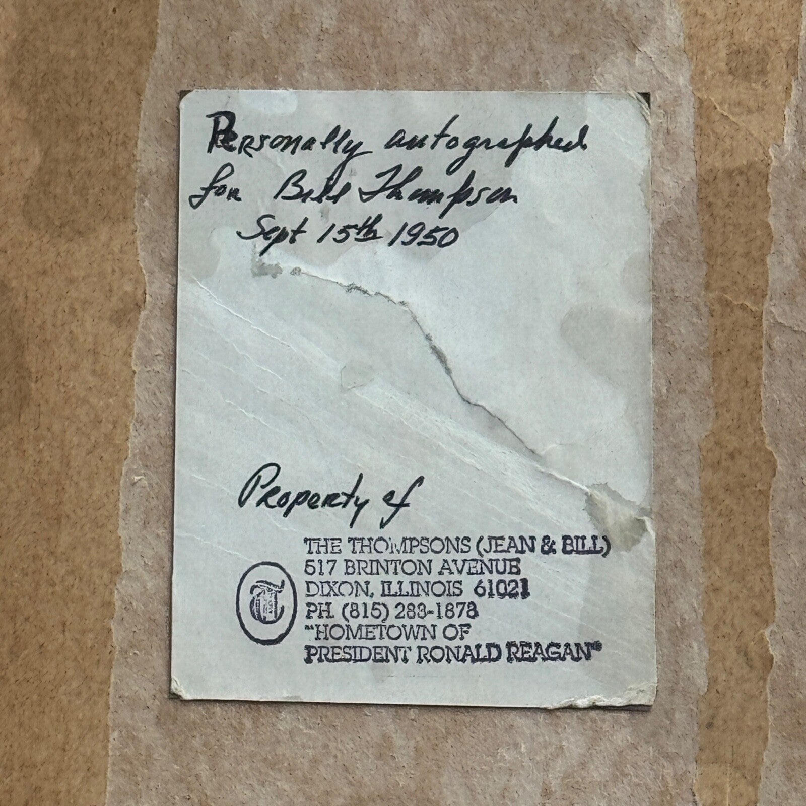 RONALD REAGAN * PSA/DNA * Early Autograph Photo Signed  "Dutch" * 1950