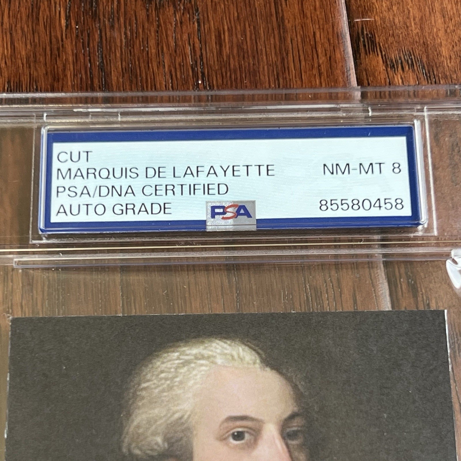 MARQUIS DE LAFAYETTE * PSA * Graded NM-MT 8 Autograph Cut CUSTOM CARD Signed
