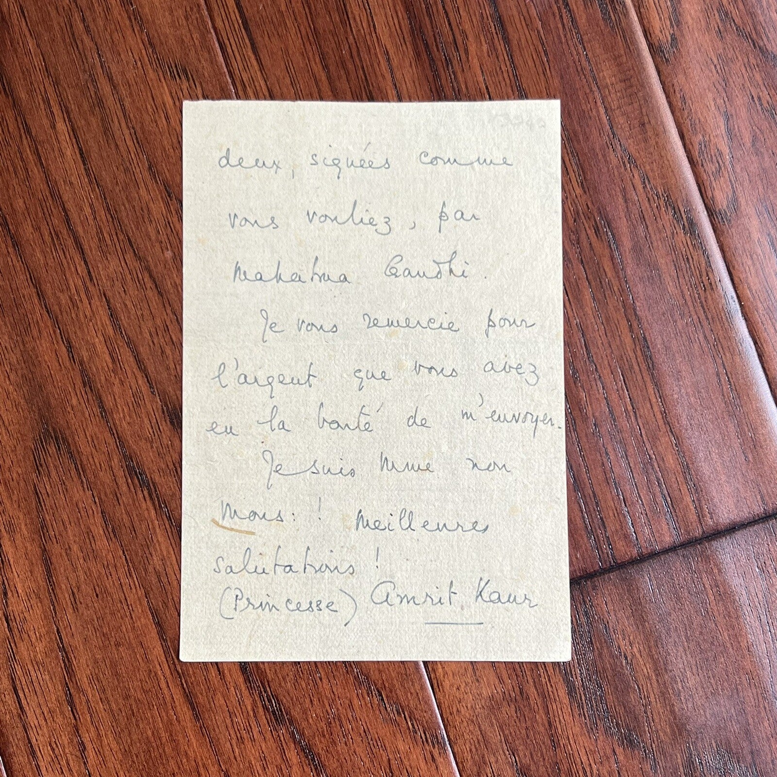 MAHATMA GANDHI * JSA * Double Signed AUTOGRAPH Photo * New Delhi