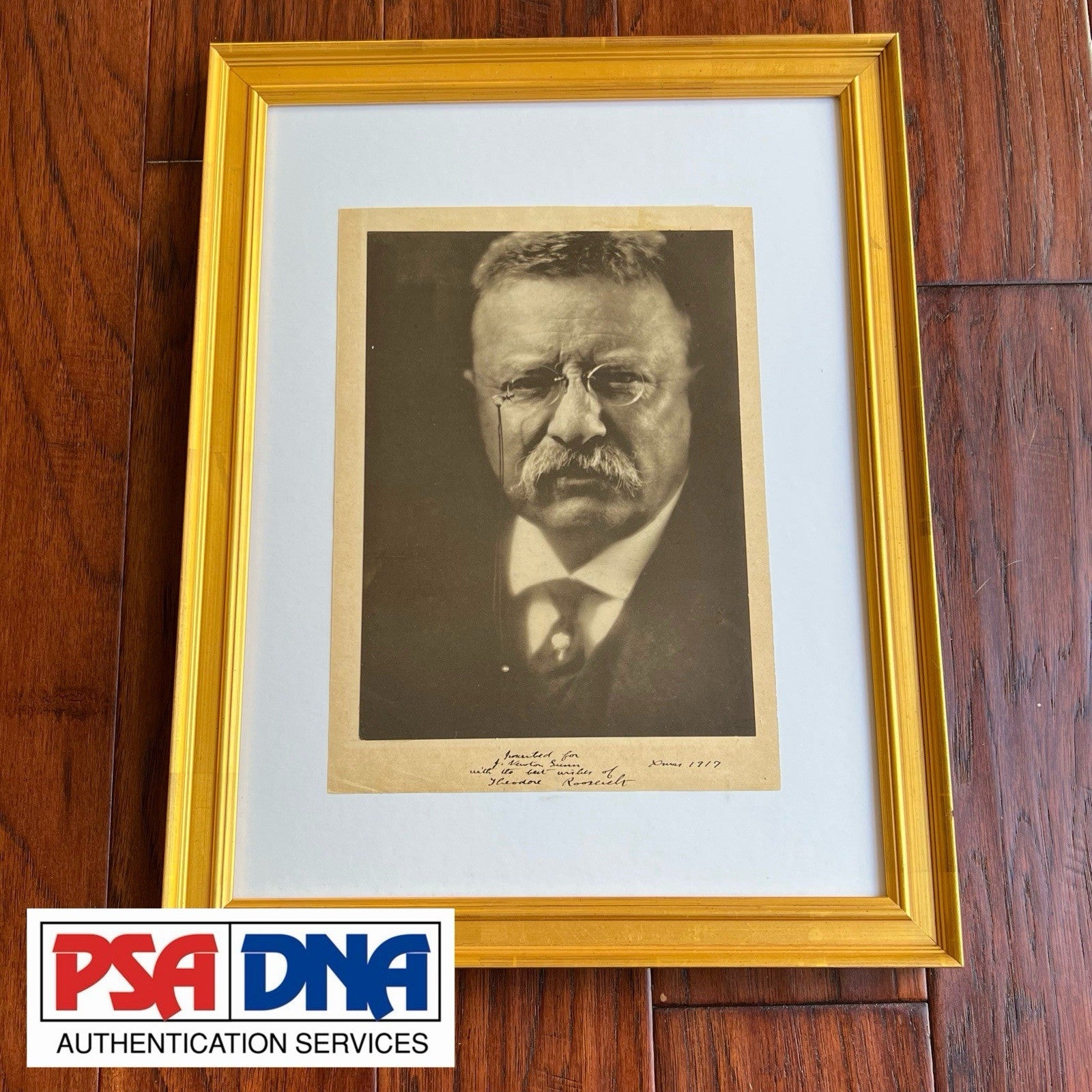 THEODORE ROOSEVELT * PSA * Autograph Christmas 1917 Photo Portrait Signed