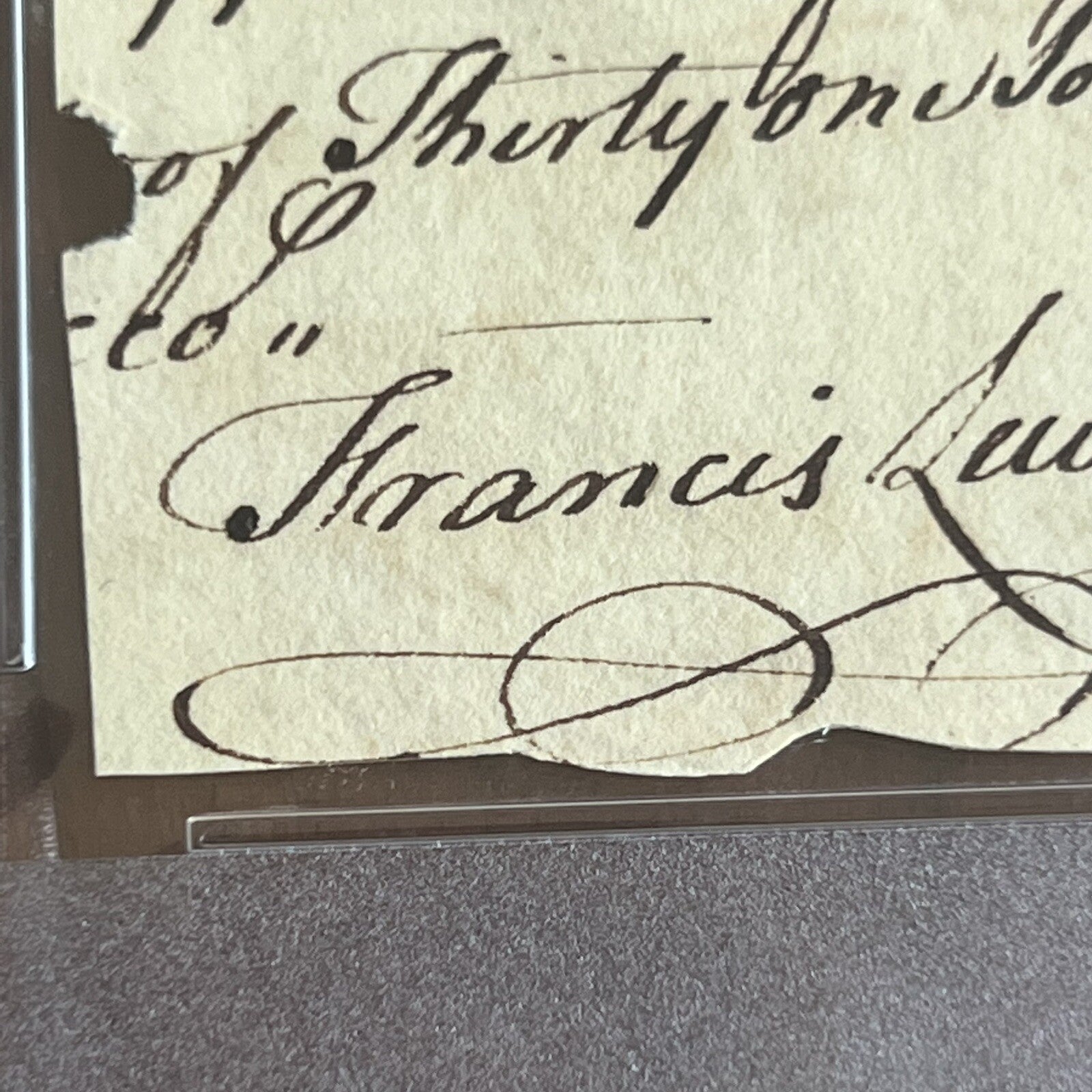 FRANCIS LEWIS * PSA * Autograph Cut Signed * DECLARATION Independence Signer