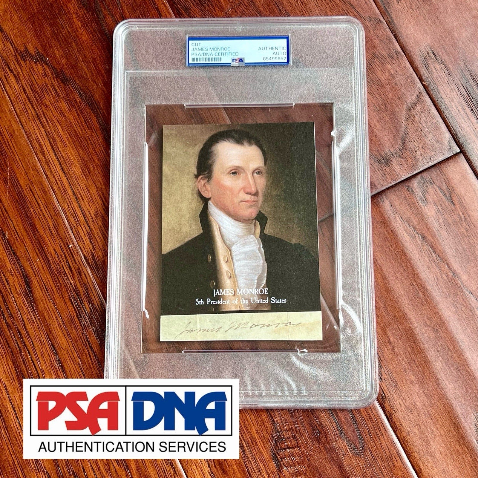 JAMES MONROE * PSA * Autograph Cut Signature CUSTOM CARD Signed