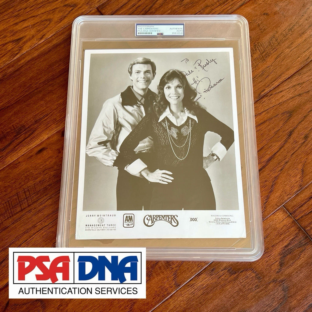 CARPENTERS * KAREN + RICHARD * PSA * Autograph Pop Duo Publicity PHOTO Signed