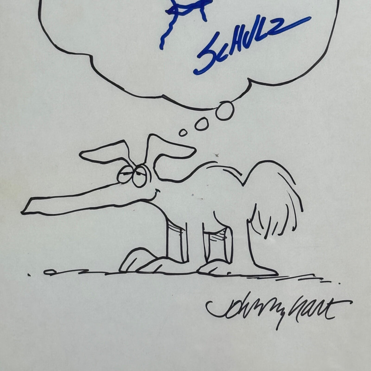 CHARLES M SCHULZ * PSA * Autograph SNOOPY Hand-Drawn MASHUP Signed + "B.C." Hart