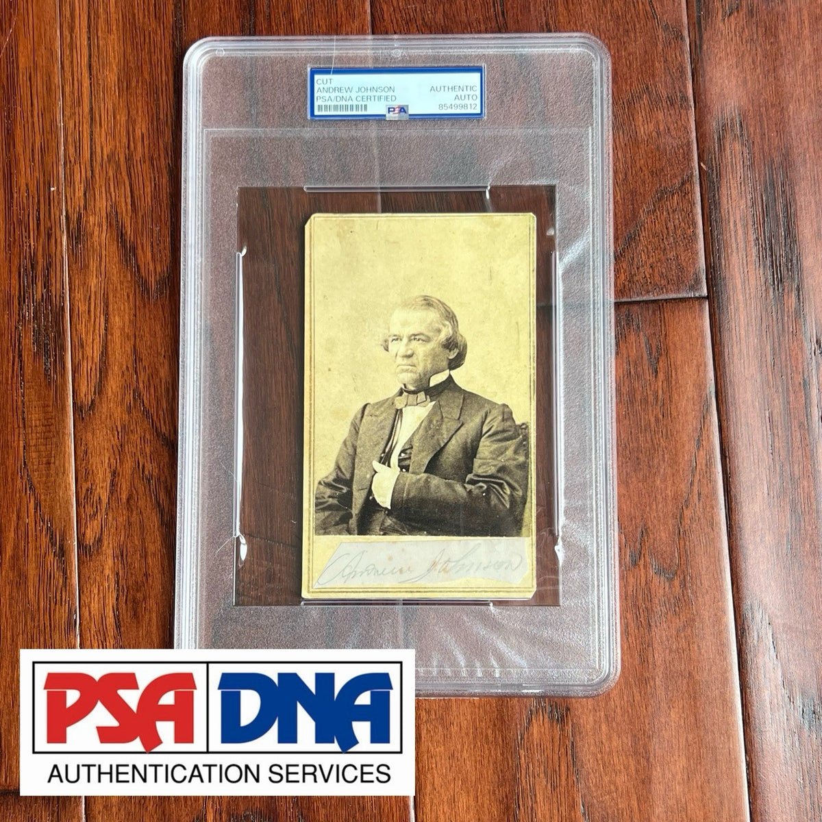 ANDREW JOHNSON * PSA * Autograph Cut Signature CDV Signed President Photograph