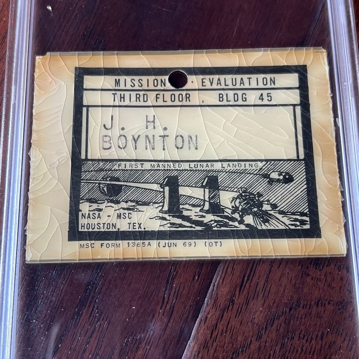 APOLLO 11 * PSA * NASA Mission Evaluation Access Badge Ticket Moon Landing Pass