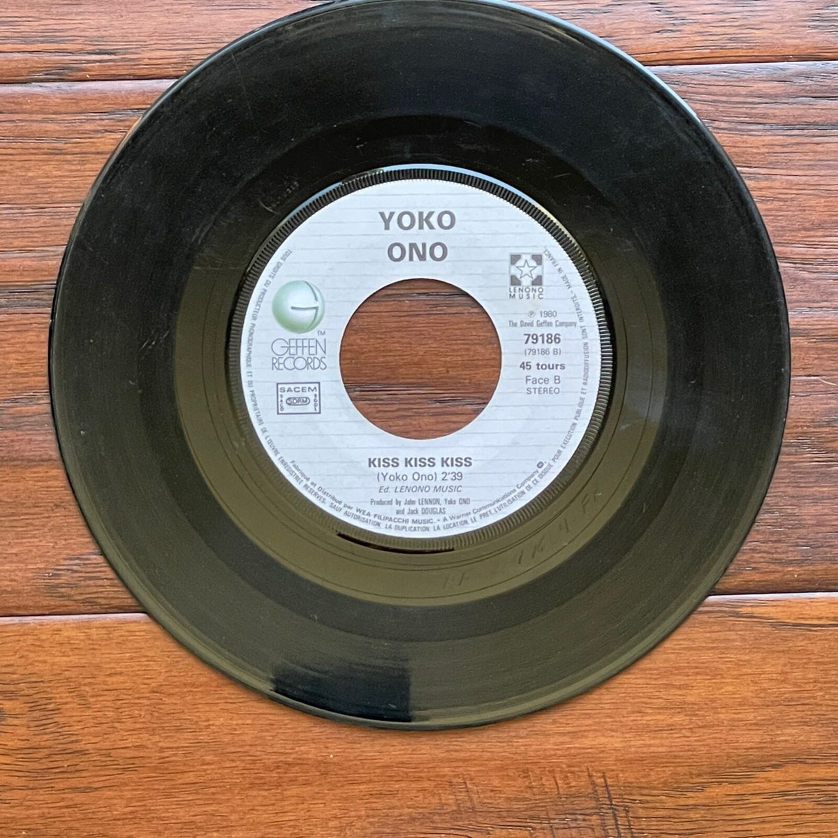 YOKO ONO * JSA * Autograph "STARTING OVER" 45 RPM Signed * Lennon DOUBLE FANTASY