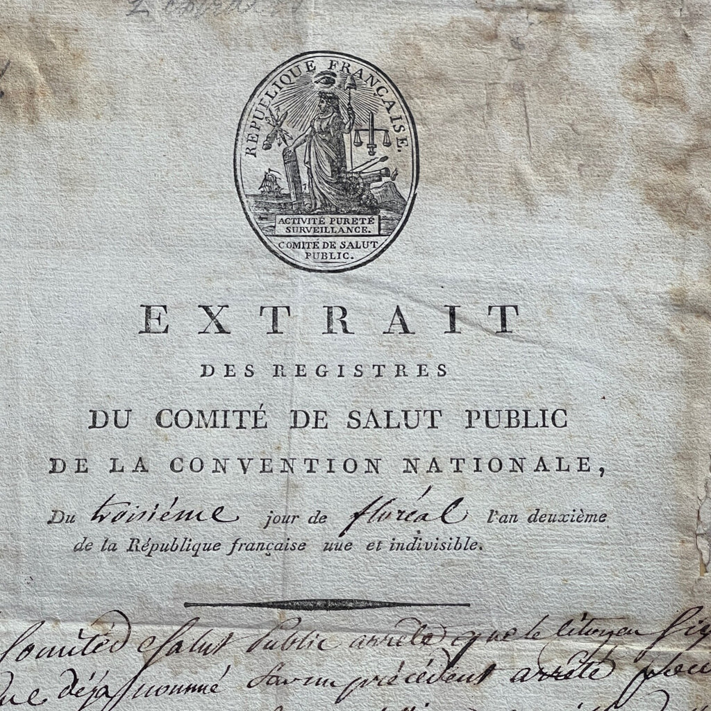 MAXIMILIEN ROBESPIERRE * PSA * Autograph "REIGN OF TERROR" Public Safety SIGNED