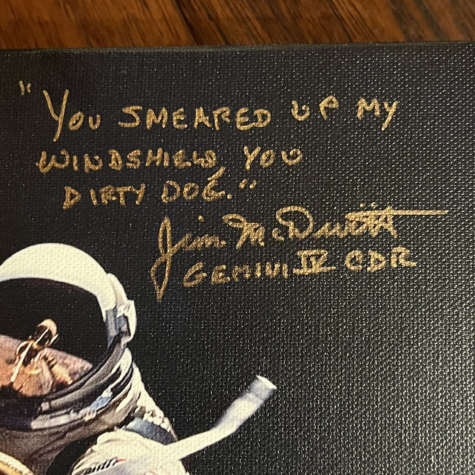 JIM MCDIVITT * Novaspace COA * Signed 10”x10 Autograph Canvas Gemini IV Quote
