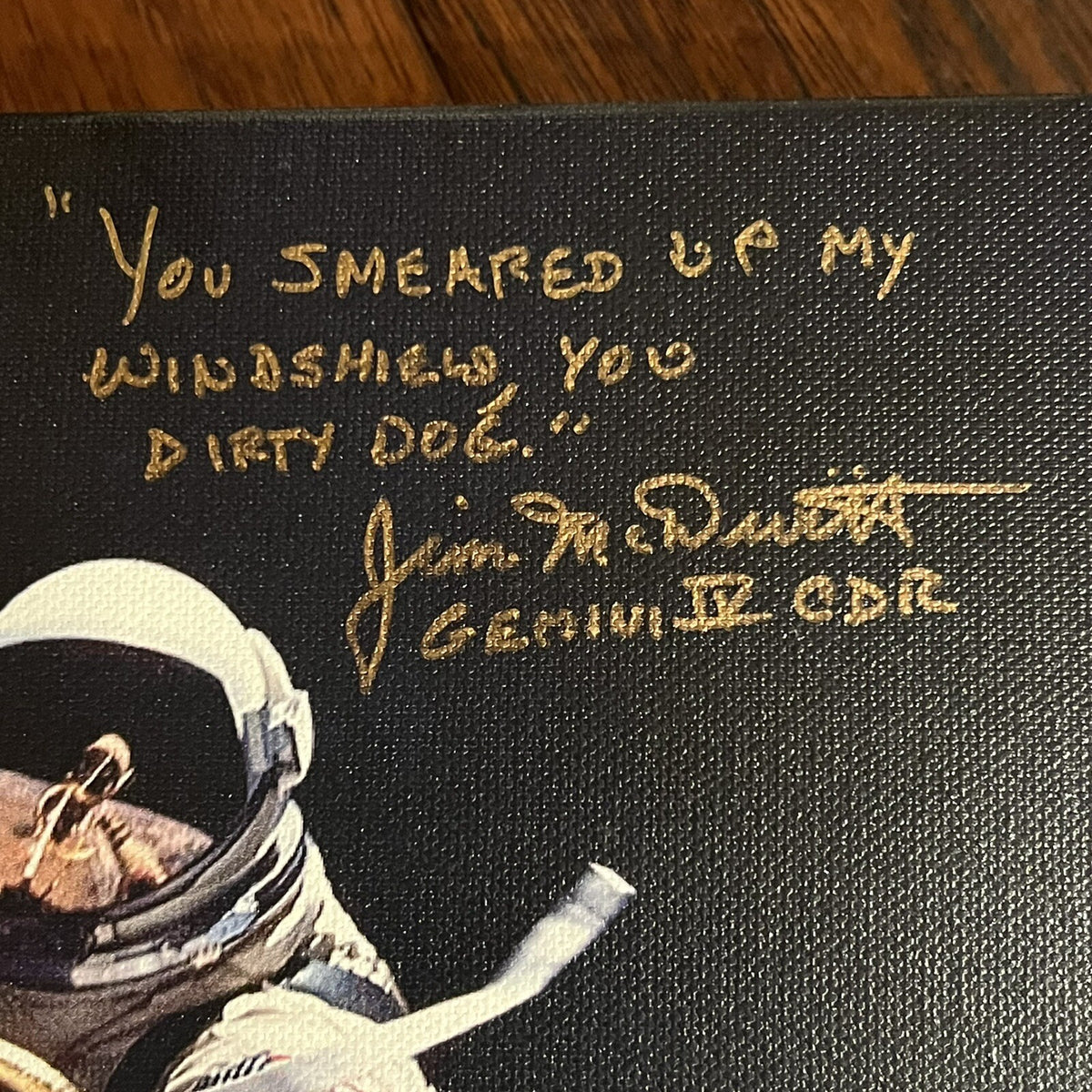 JIM MCDIVITT * Novaspace COA * Signed 10”x10 Autograph Canvas Gemini IV Quote