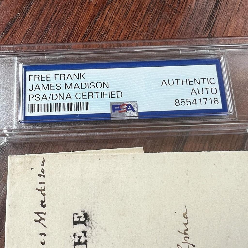 JAMES MADISON * PSA * Autograph FREE FRANK Signed 2x Signature President