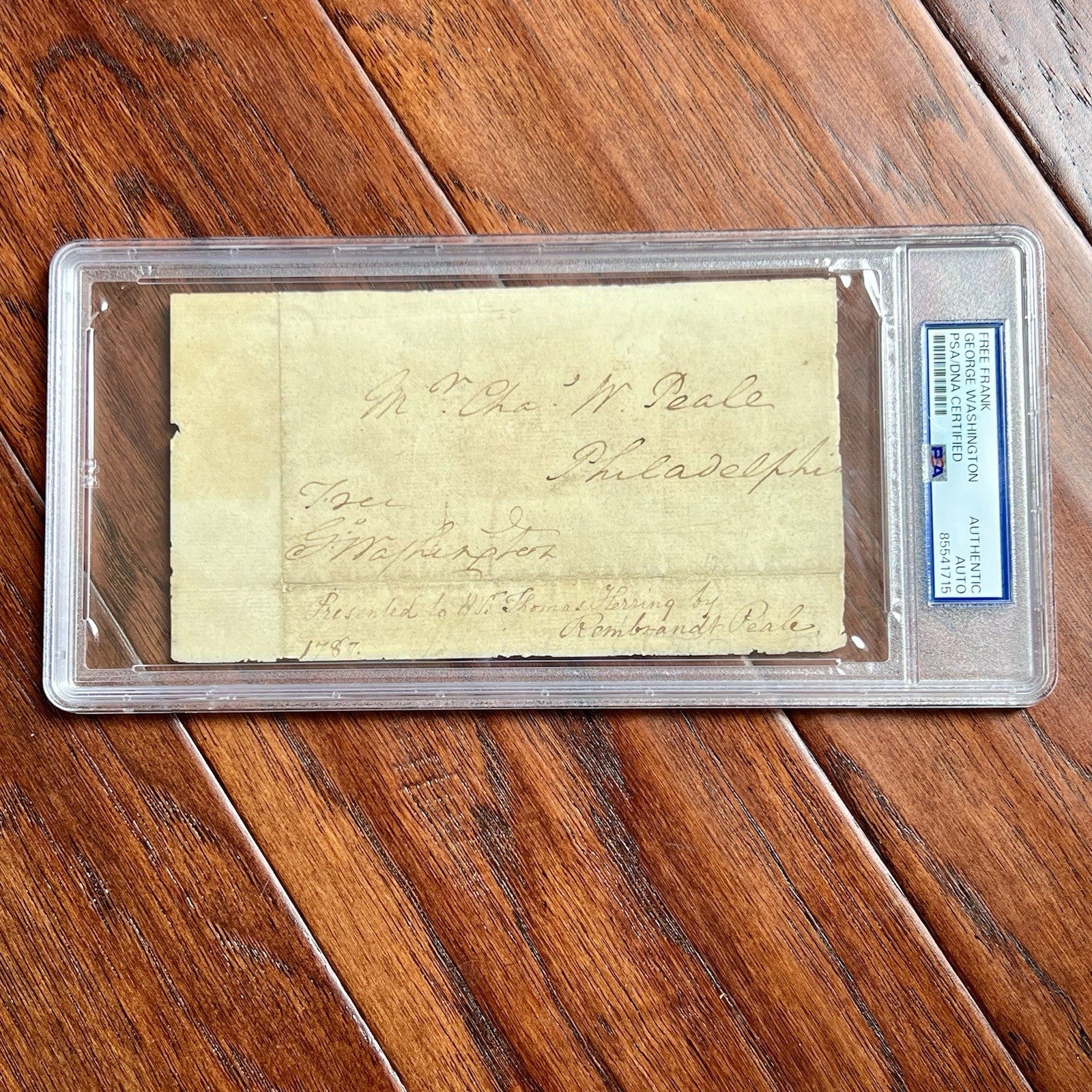 GEORGE WASHINGTON * PSA * Autograph FREE FRANK Signed Plus Rembrandt Peale Sig
