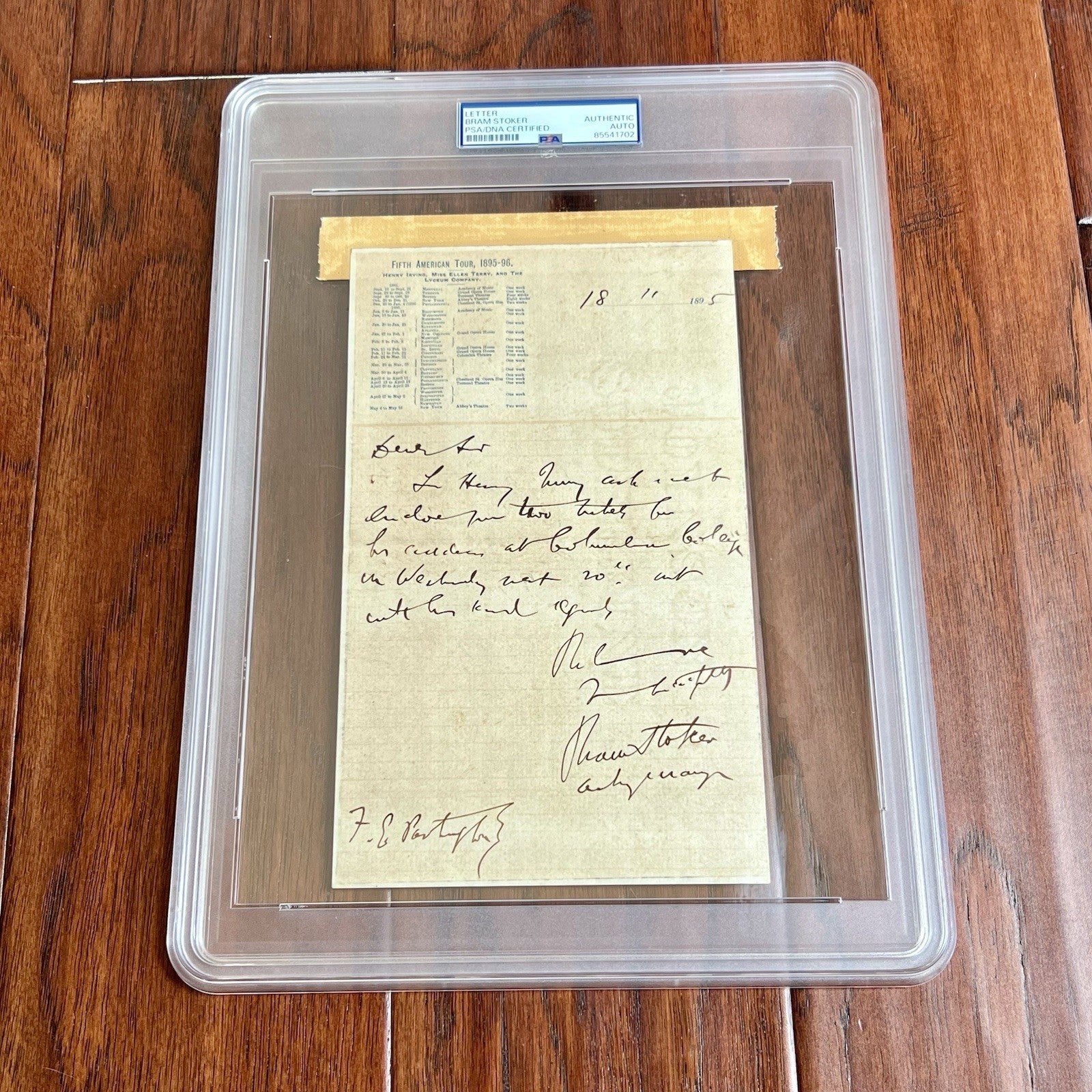 BRAM STOKER * PSA/DNA * "Dracula" Author Handwritten AUTOGRAPH Letter SIGNED