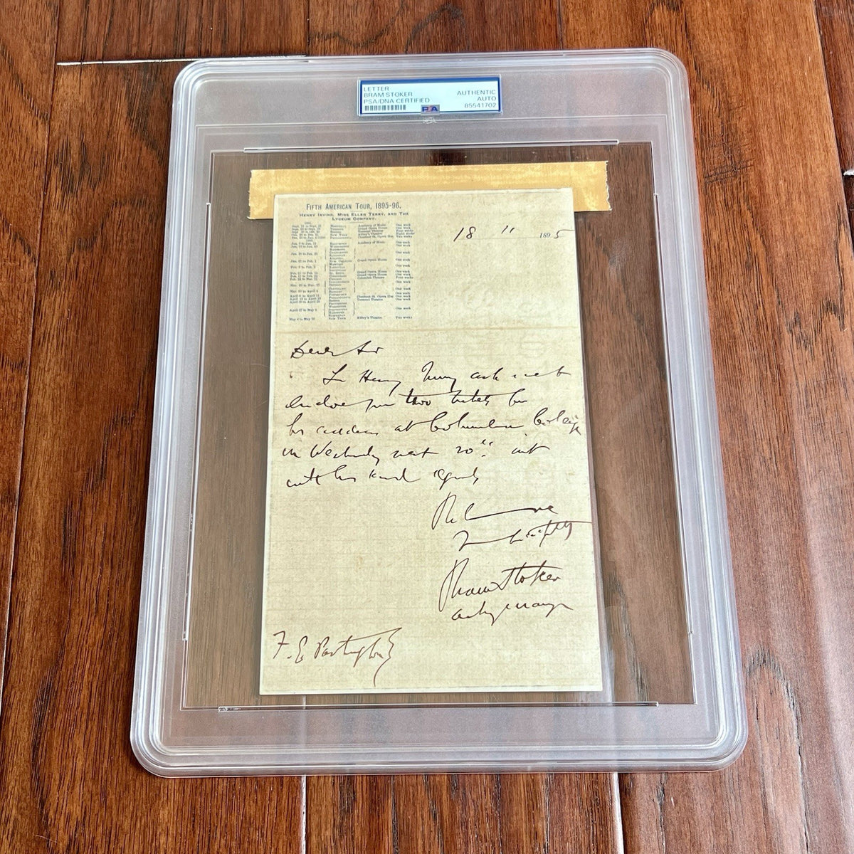 BRAM STOKER * PSA/DNA * "Dracula" Author Handwritten AUTOGRAPH Letter SIGNED
