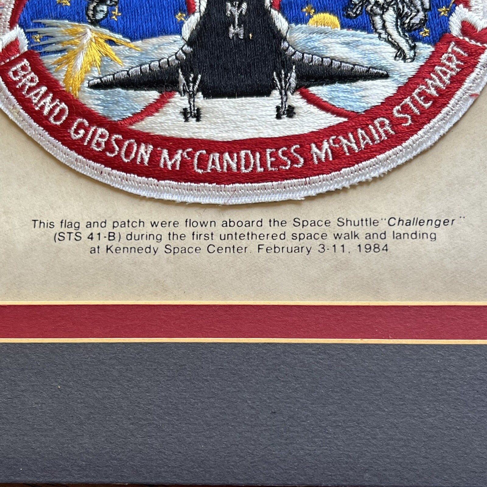 STS 41-B * JSA * Bruce McCandless Certified Flown Flag & Patch Autograph Signed