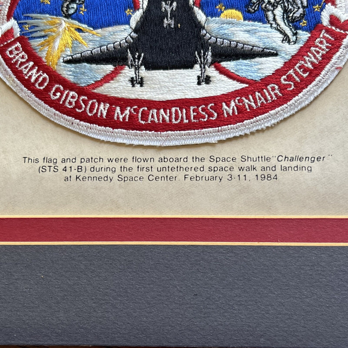 STS 41-B * JSA * Bruce McCandless Certified Flown Flag & Patch Autograph Signed