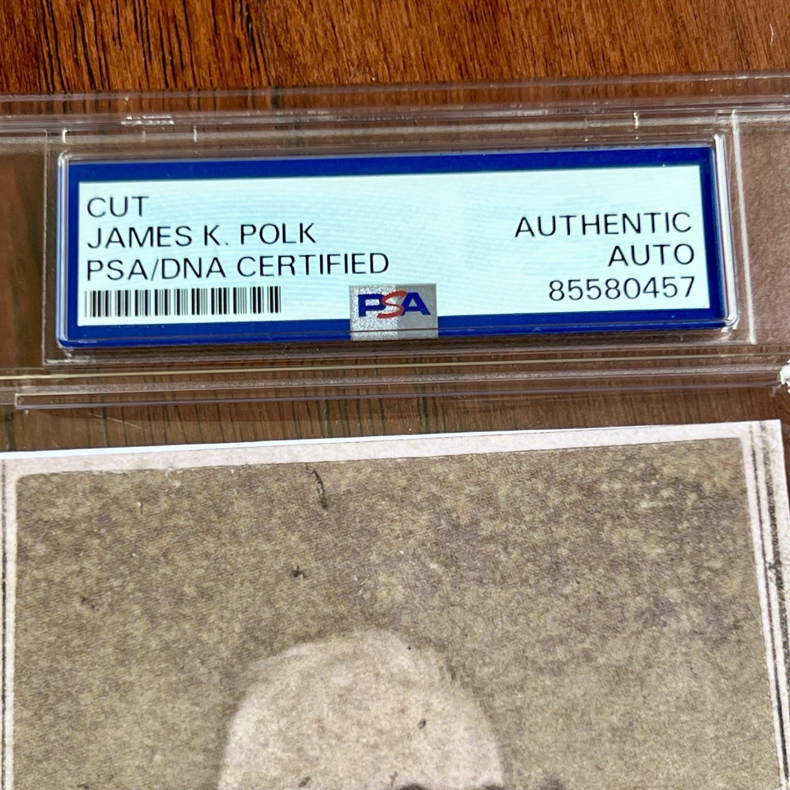 JAMES POLK * PSA * Autograph Cut Signature CDV Signed President Photograph