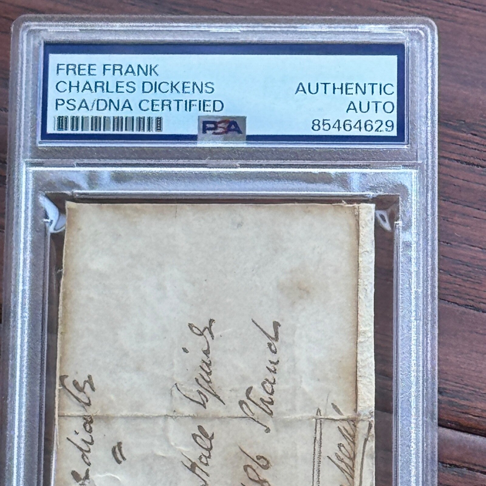 CHARLES DICKENS * PSA/DNA * Autograph FREE FRANK Signed * CHRISTMAS CAROL