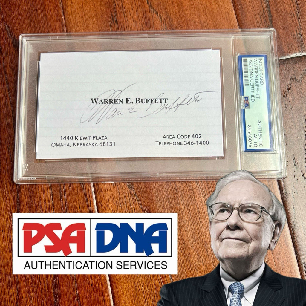 WARREN BUFFETT * PSA  Autograph Berkshire Hathaway BUSINESS CARD Souvenir SIGNED