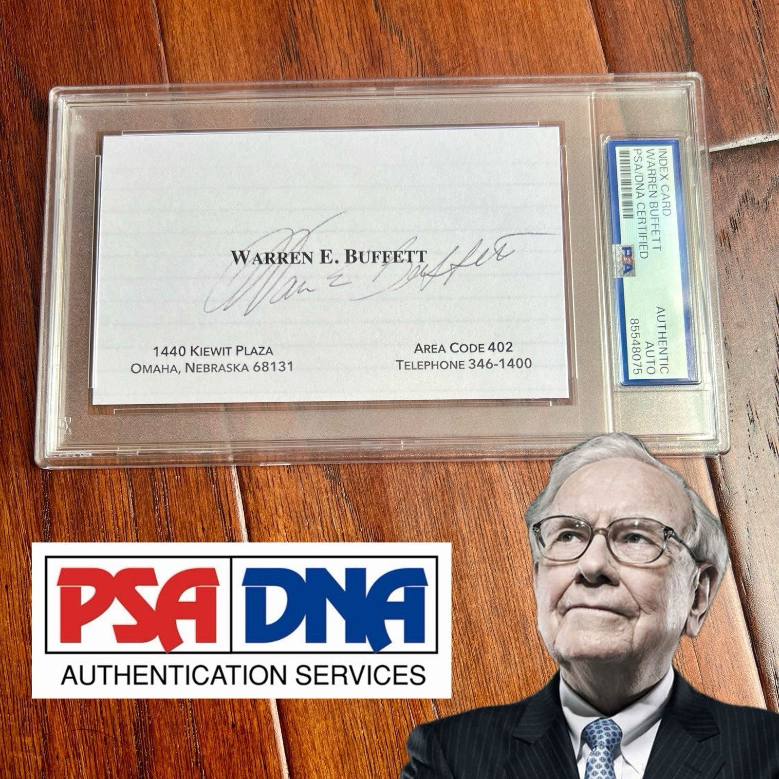 WARREN BUFFETT * PSA  Autograph Berkshire Hathaway BUSINESS CARD Souvenir SIGNED