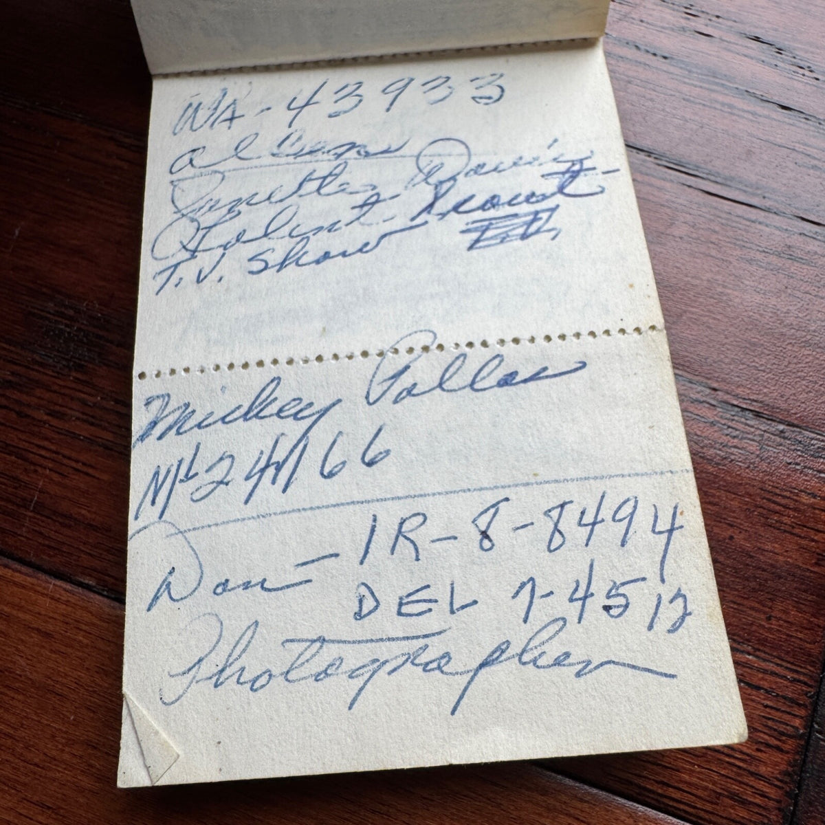 JACK RUBY * BAS * Oswald Shooter Mini HANDWRITTEN NOTEPAD * not Autograph Signed