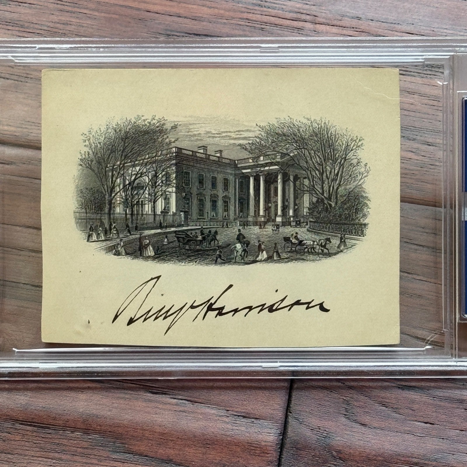BENJAMIN HARRISON * PSA * Autograph WHITE HOUSE Engraving SIGNED