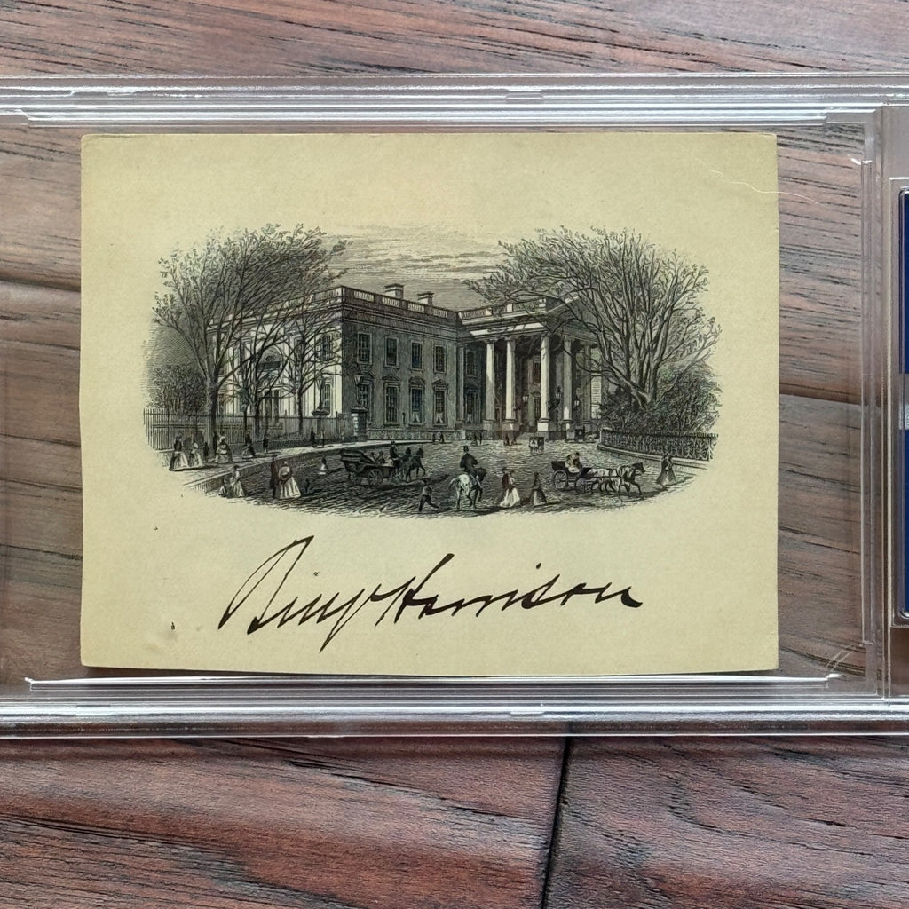 BENJAMIN HARRISON * PSA * Autograph WHITE HOUSE Engraving SIGNED