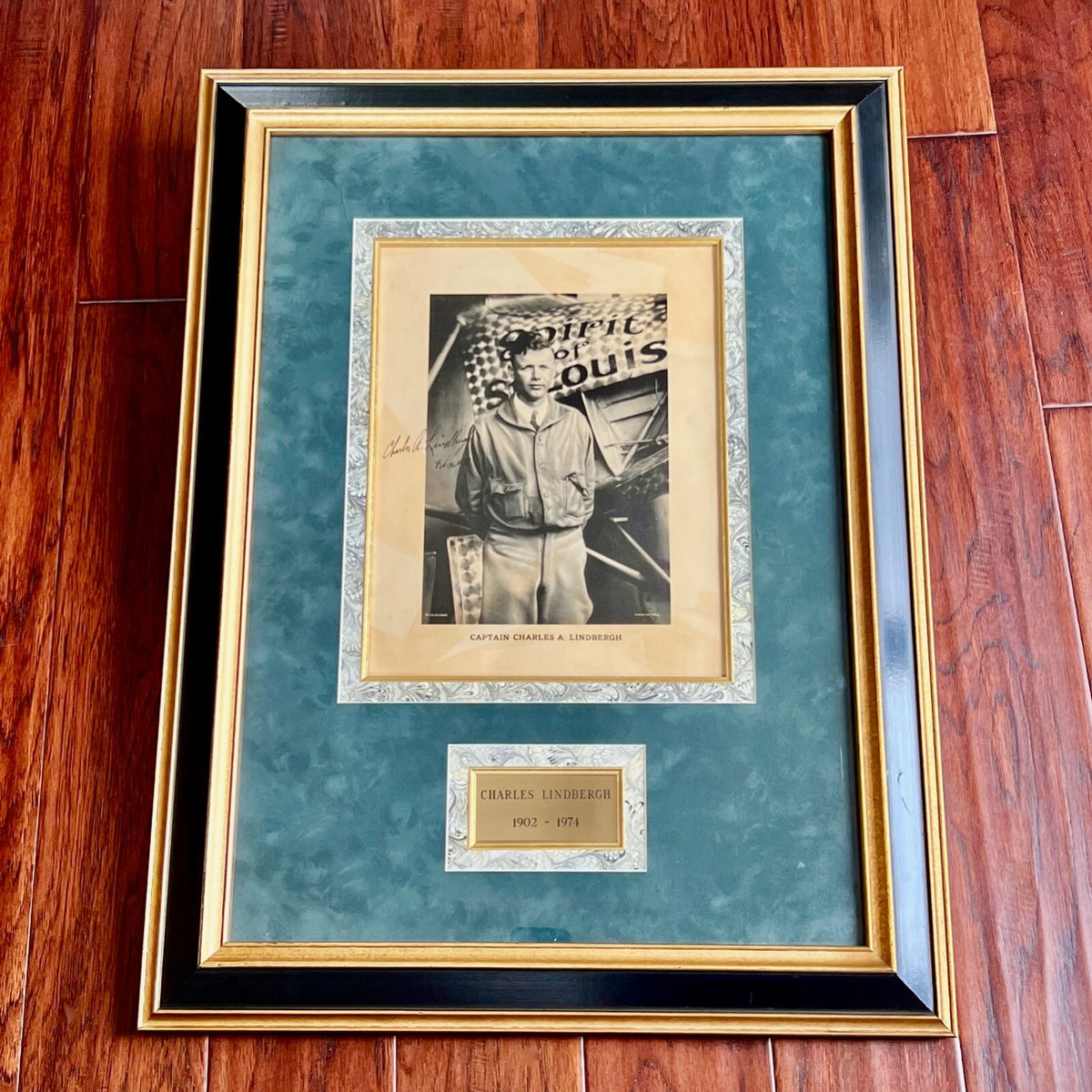 CHARLES LINDBERGH * JSA * Autograph SPIRIT OF ST. LOUIS Photo XL Portrait Signed