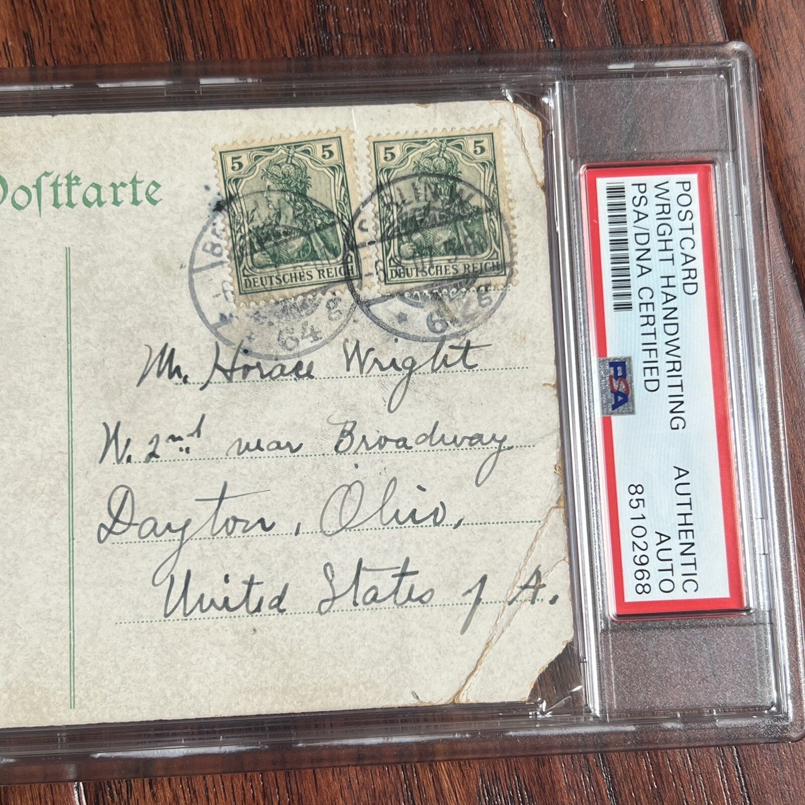 WILBUR WRIGHT * PSA * Handwritten AUTOGRAPH Postcard SIGNED * Wright Brothers