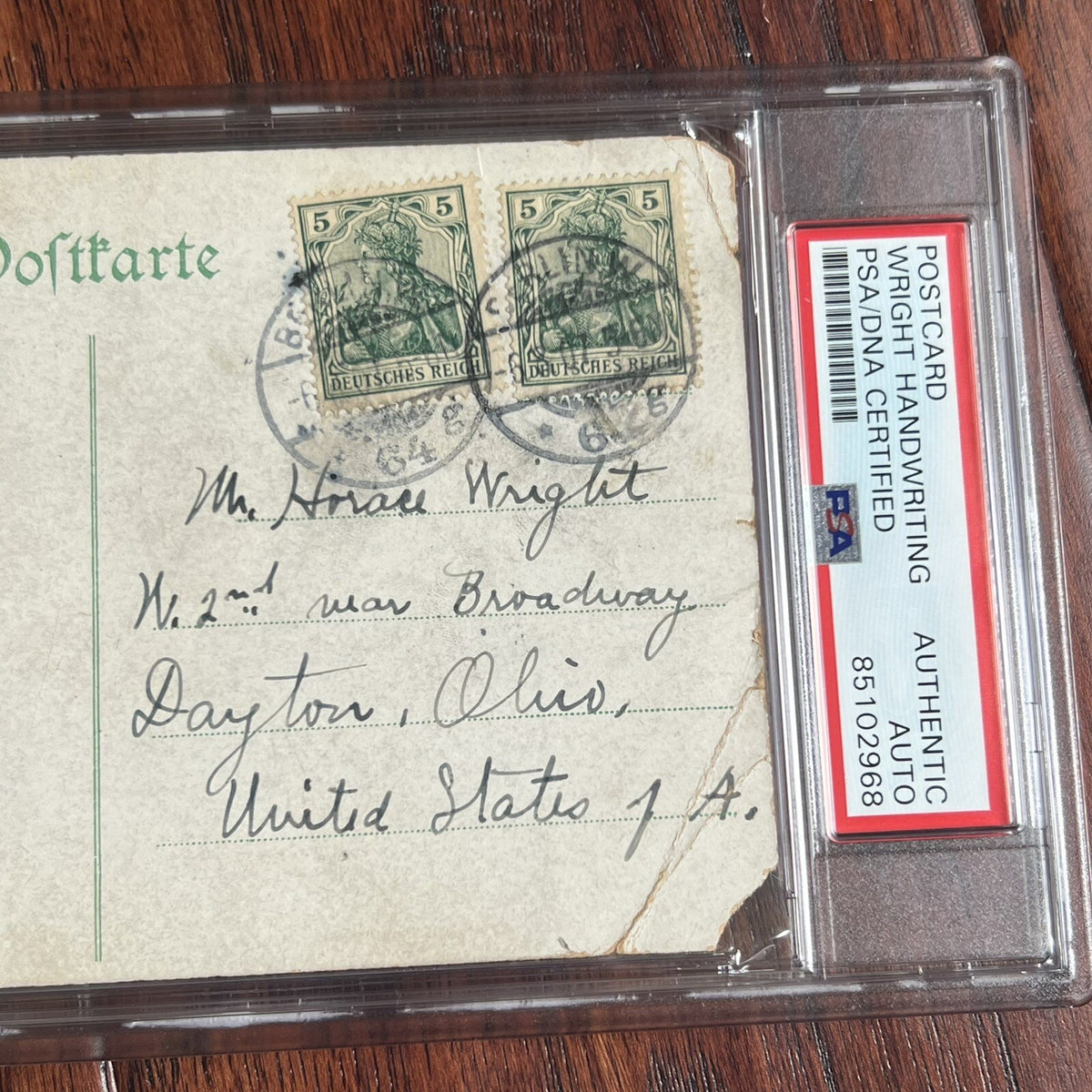 WILBUR WRIGHT * PSA * Handwritten AUTOGRAPH Postcard SIGNED * Wright Brothers