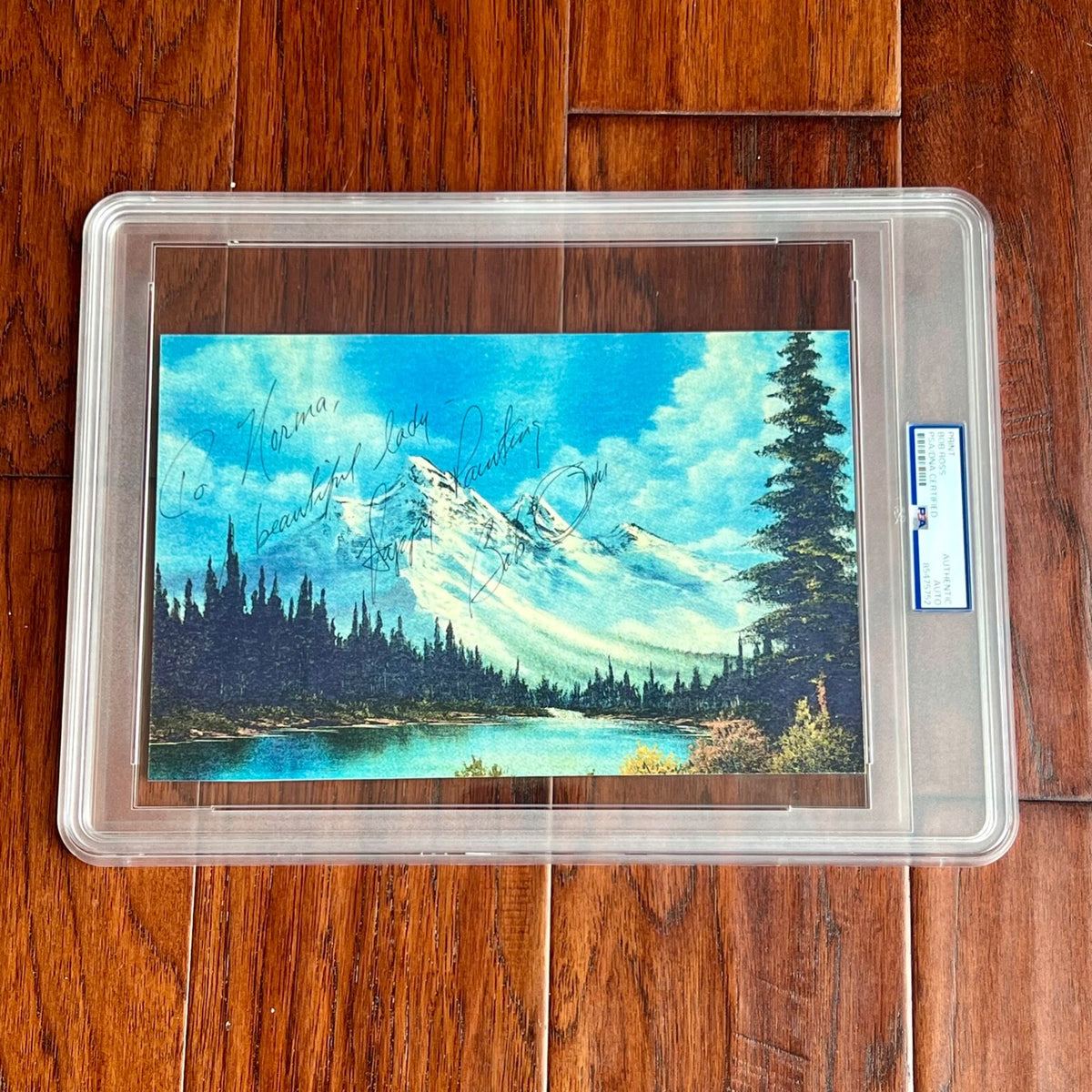 BOB ROSS * PSA * Autograph LANDSCAPE Print PAINTING Signed * Joy Of Painting