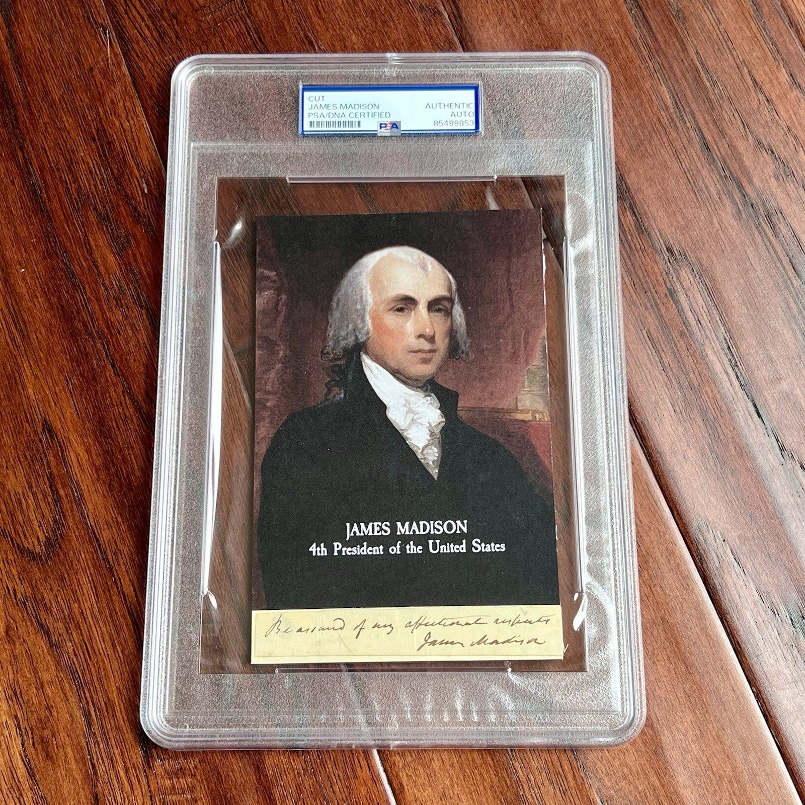 JAMES MADISON * PSA * Autograph Cut Signature CUSTOM CARD Signed Handwritten