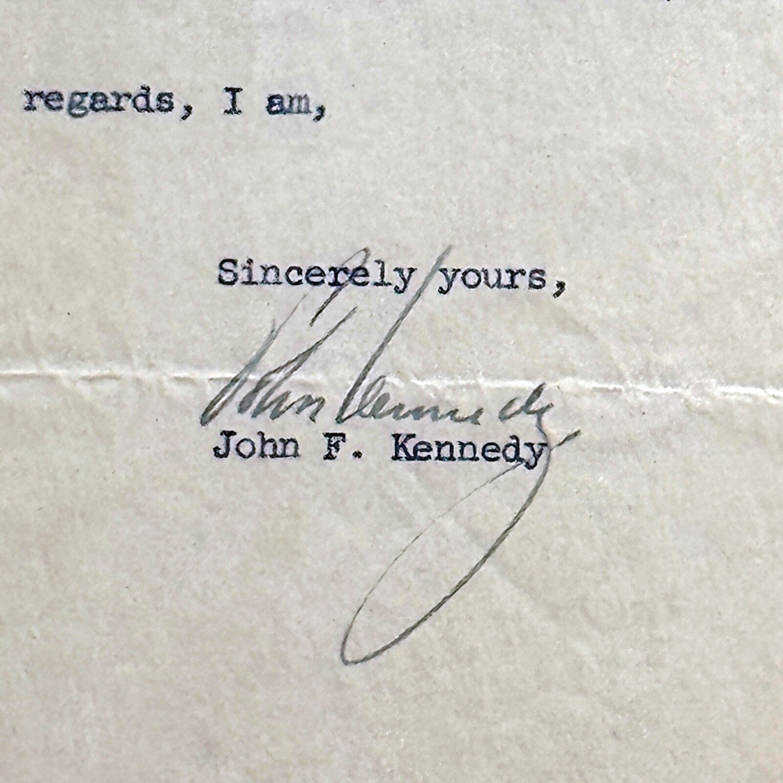 JOHN F. KENNEDY * PSA * Senate AUTOGRAPH Veterans Assistance Letter SIGNED JFK