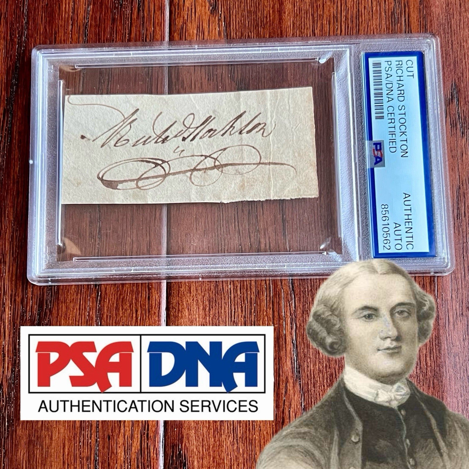 RICHARD STOCKTON * PSA * Autograph Cut NJ DECLARATION Signer Signature Signed *