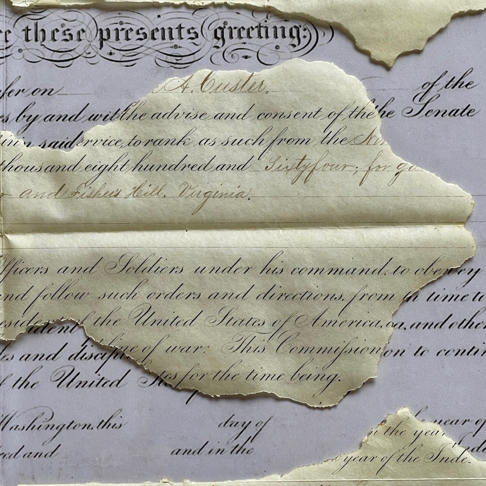 GEORGE CUSTER * PSA * Autograph MAJOR GEN. Promotion Signed by ANDREW JOHNSON