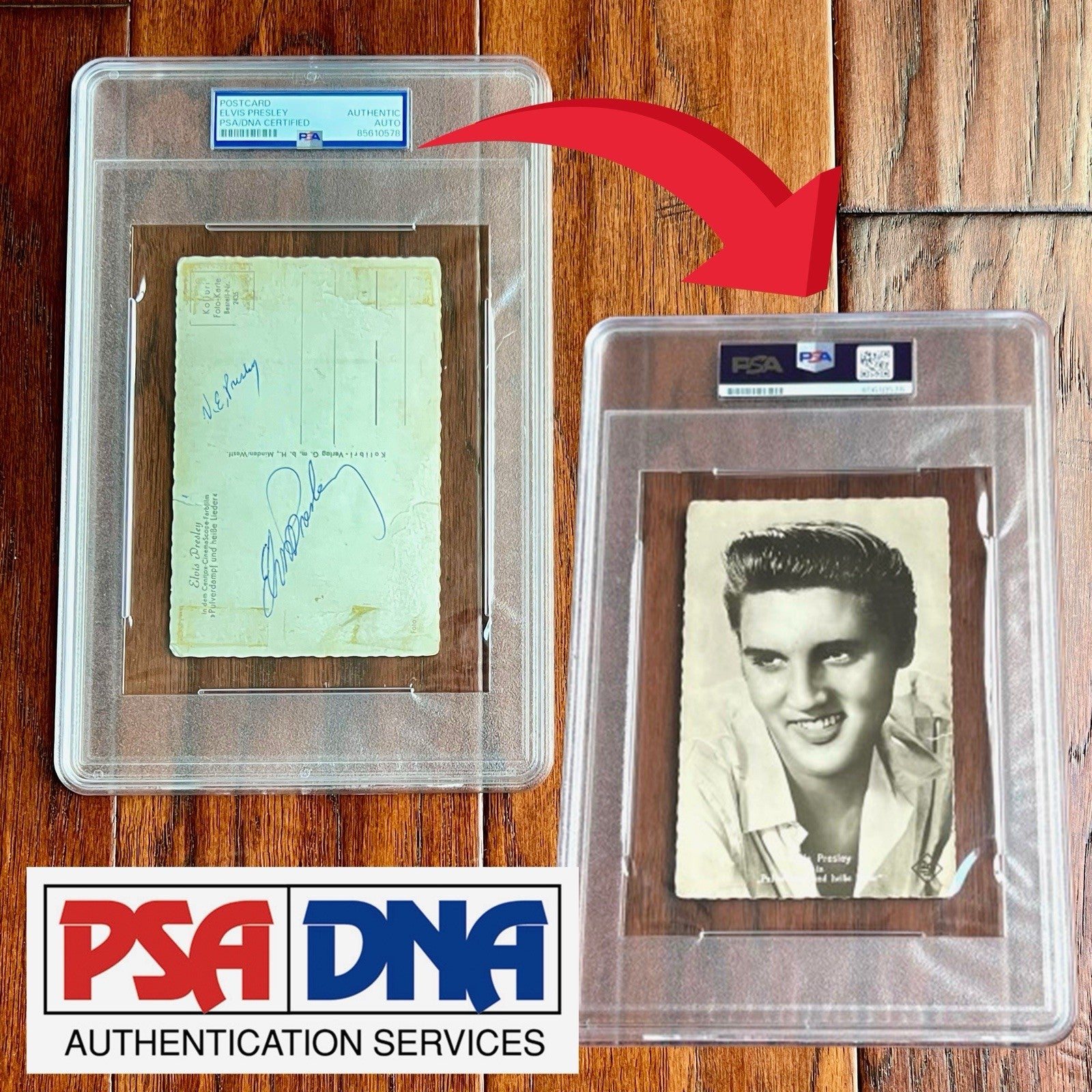 ELVIS PRESLEY * PSA * Autograph LOVING YOU German Postcard Signed * Plus VERNON