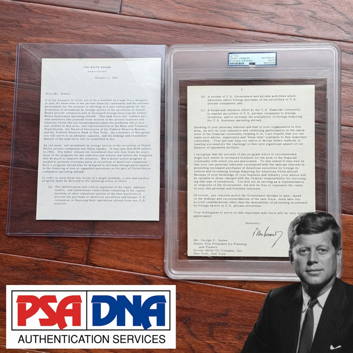 JOHN F. KENNEDY * PSA * Autograph WHITE HOUSE Letter Signed 1 Month Before Death