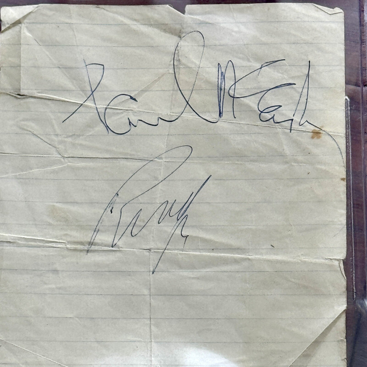 PAUL MCCARTNEY & RINGO STARR * Beckett Bas * PROOF Signed Cut Autograph Beatles