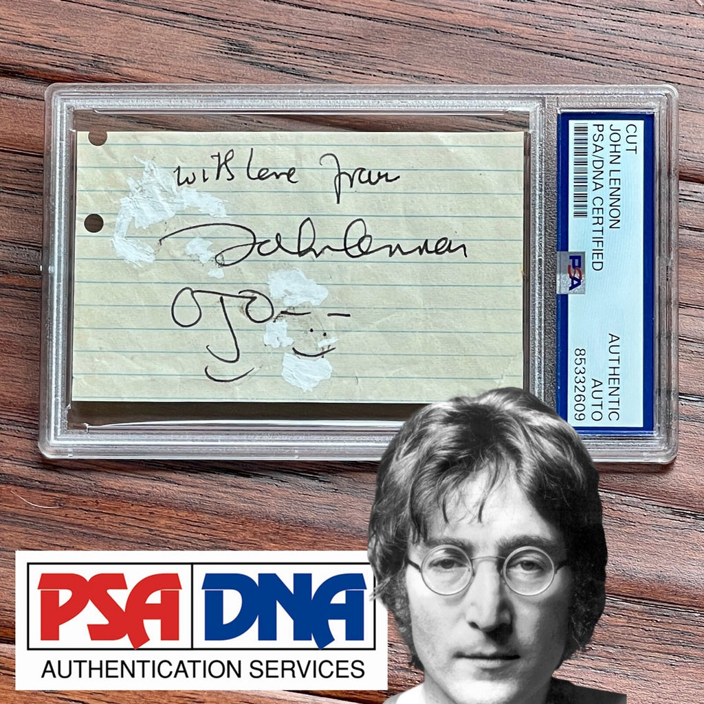 JOHN LENNON * PSA/DNA * Scarce Autograph JOHN + YOKO DOODLES Signed * Beatles