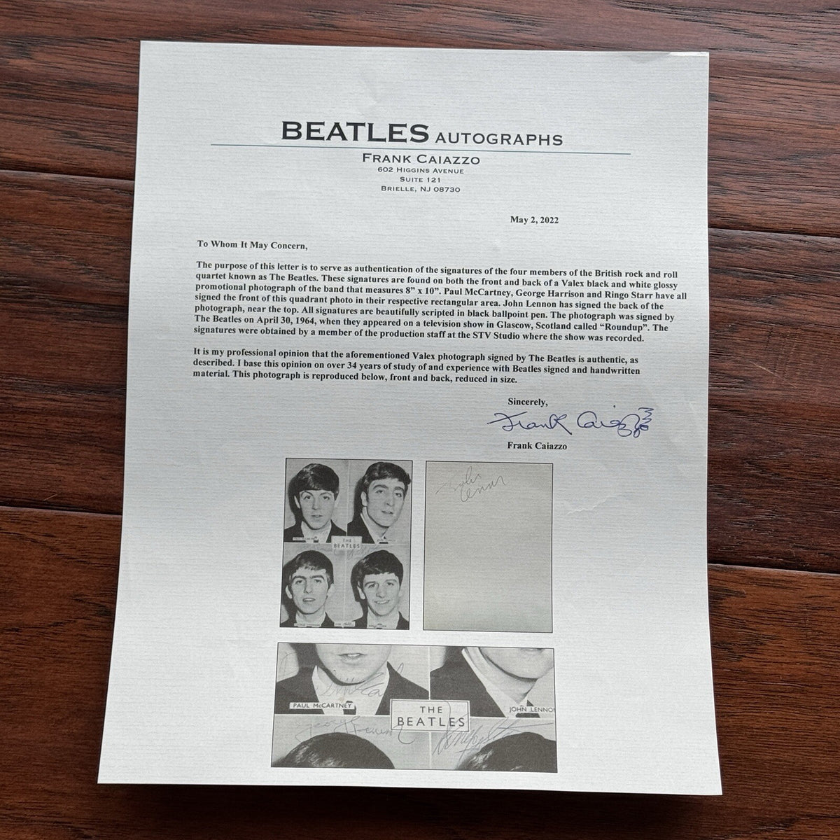THE BEATLES * Beckett BAS * Band Signed Promo Photo Autograph * John Lennon