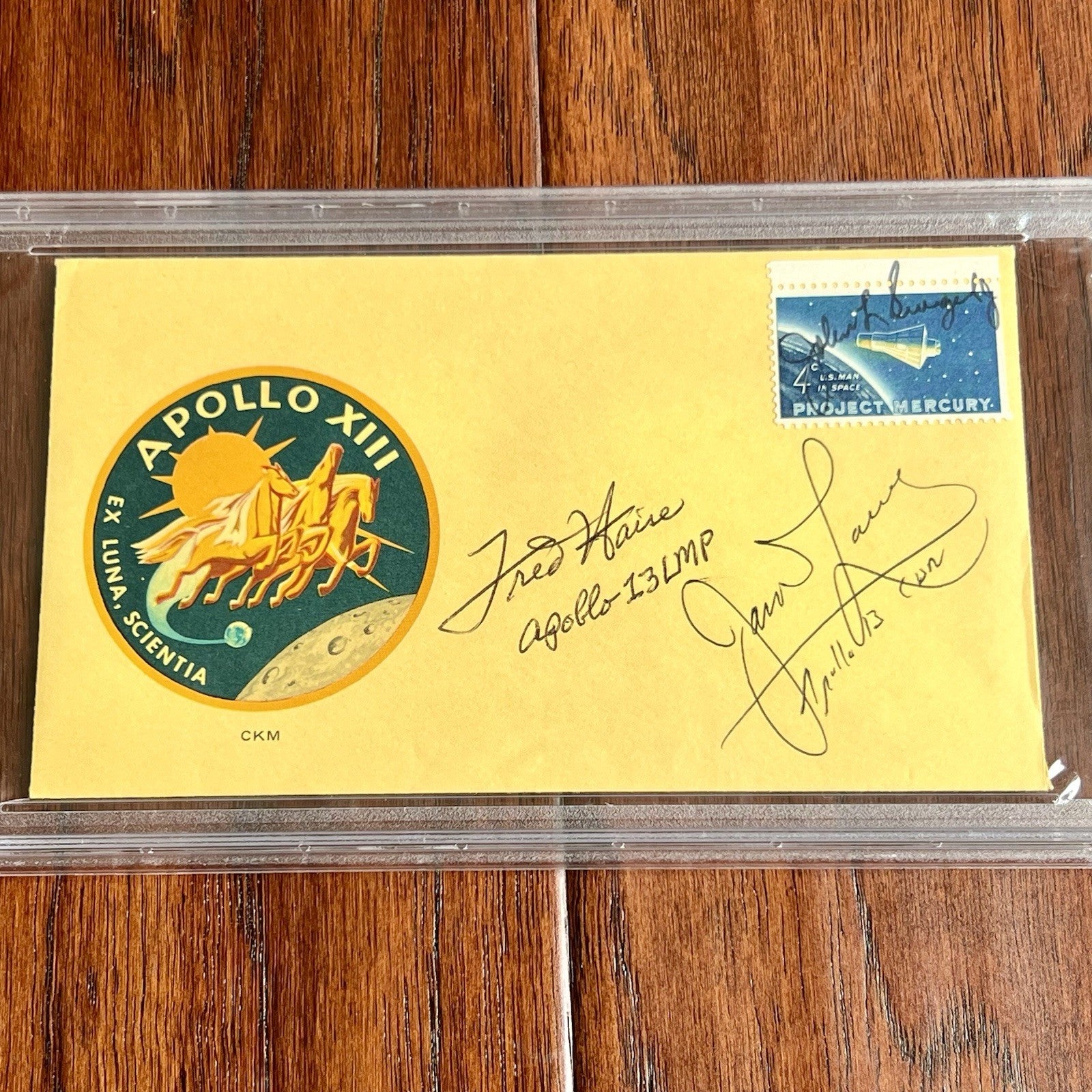 APOLLO 13 * PSA * CREW SIGNED Autograph COMMEMORATIVE Jack Swigert James Lovell