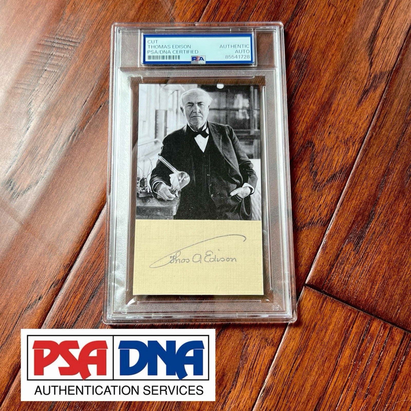 THOMAS EDISON * PSA/DNA * Autograph Cut Signature CUSTOM CARD Signed