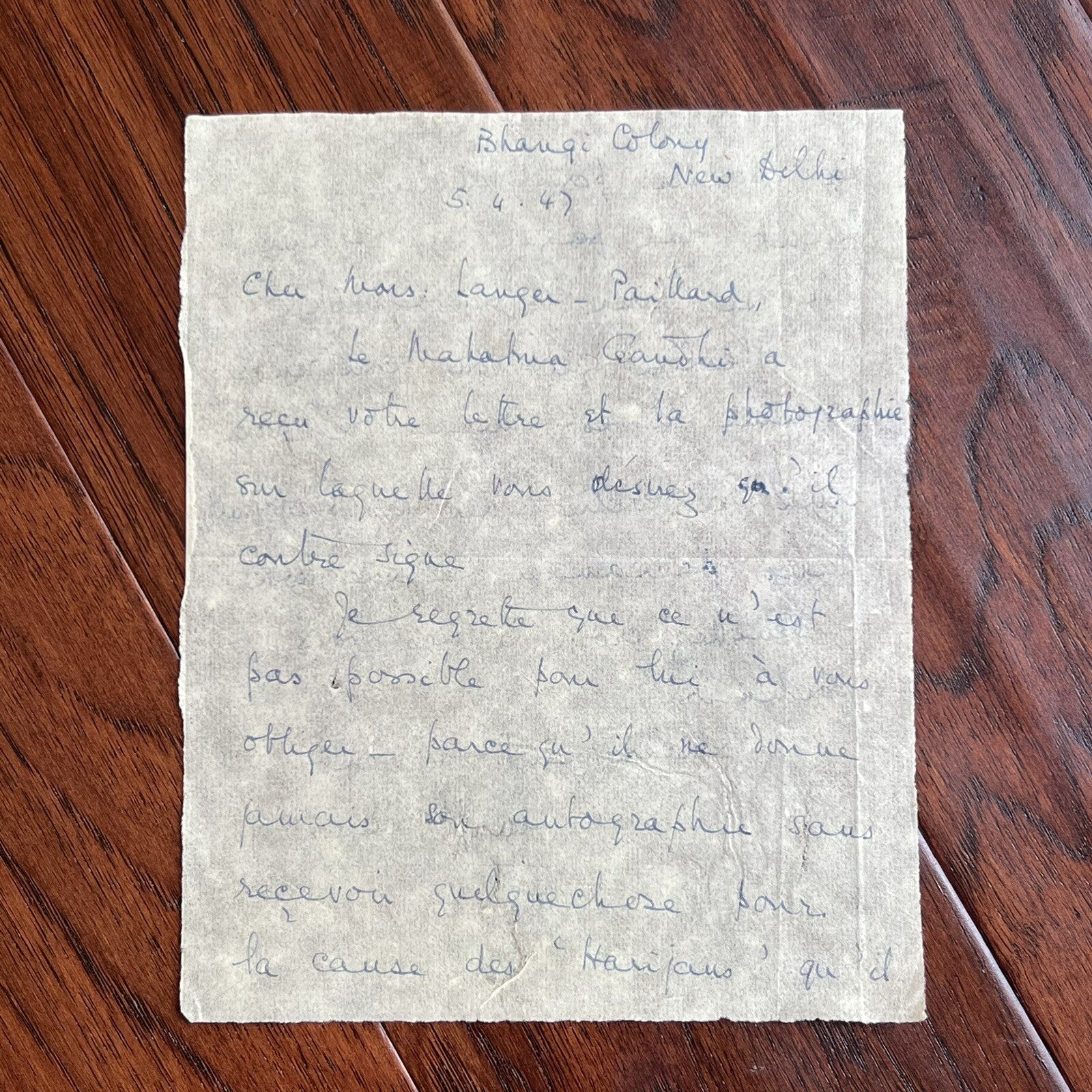 MAHATMA GANDHI * JSA * Double Signed AUTOGRAPH Photo * New Delhi