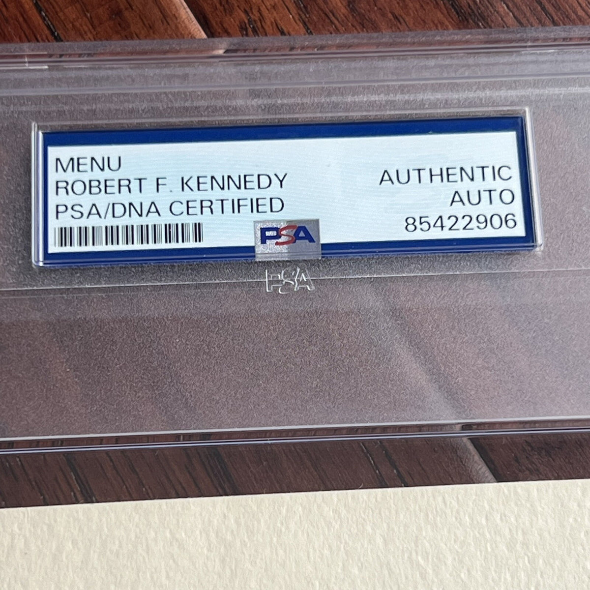 ROBERT F. KENNEDY * PSA * Autograph Democratic Committee Menu Signed 1964 RFK