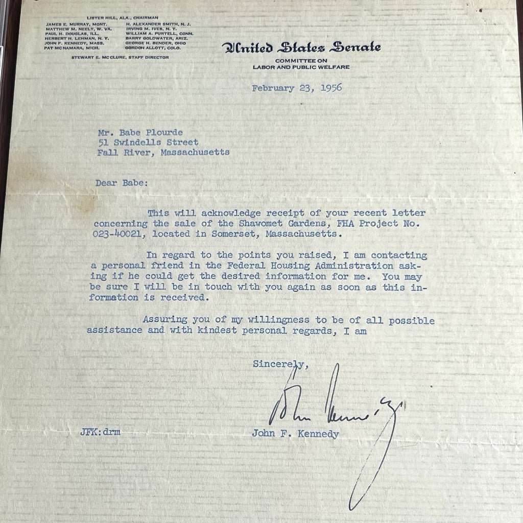 JOHN F. KENNEDY * PSA * Senate AUTOGRAPH WEDDING CAKE Letter SIGNED JFK