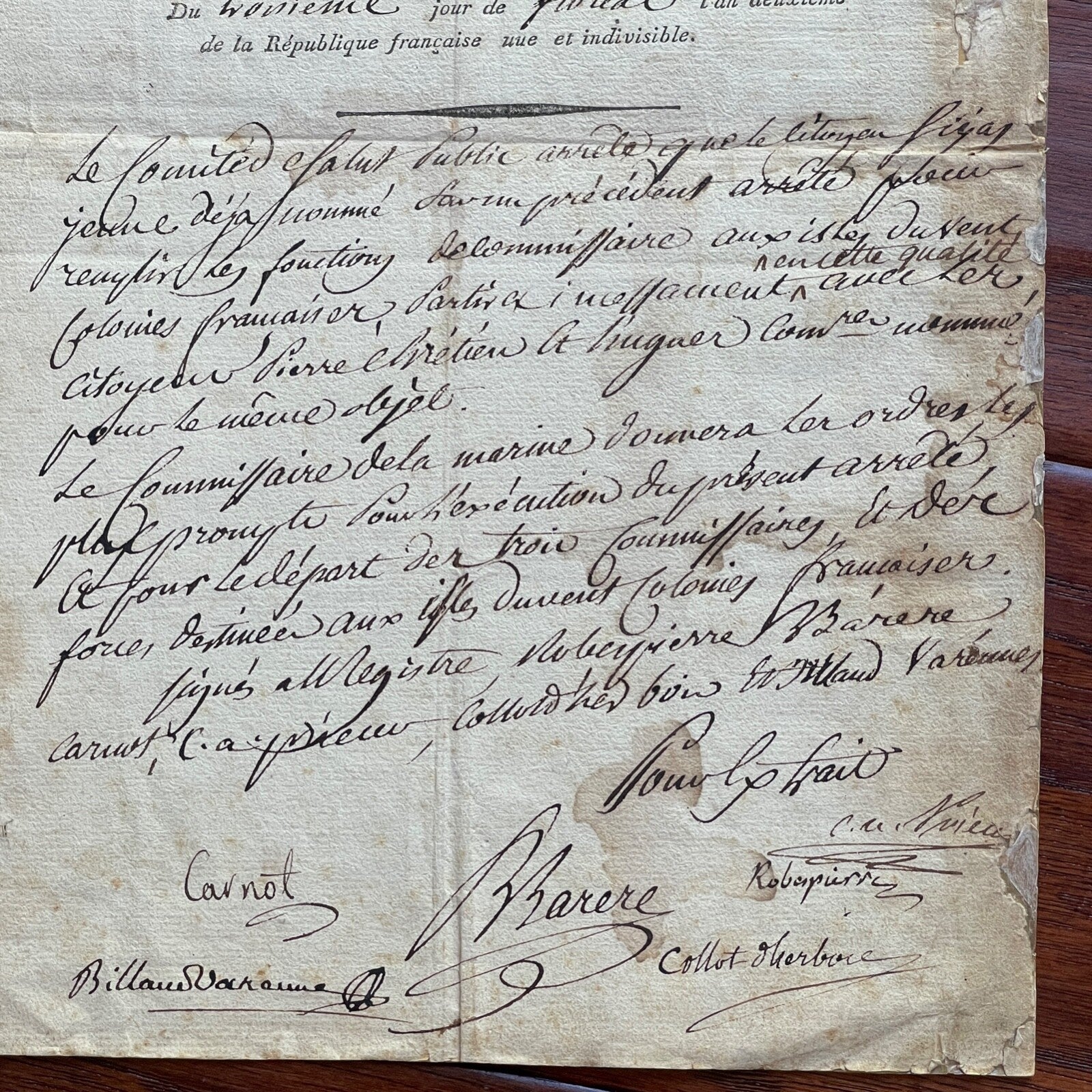 MAXIMILIEN ROBESPIERRE * PSA * Autograph "REIGN OF TERROR" Public Safety SIGNED