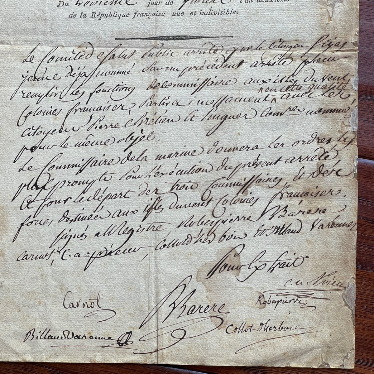 MAXIMILIEN ROBESPIERRE * PSA * Autograph "REIGN OF TERROR" Public Safety SIGNED