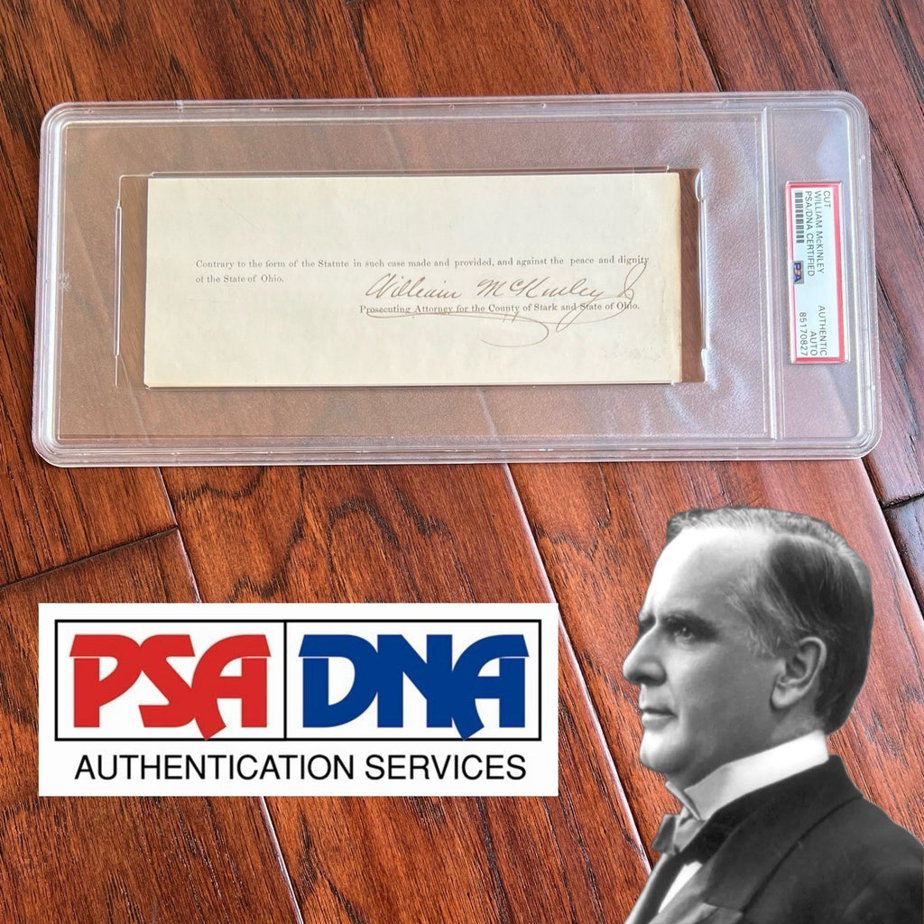 WILLIAM MCKINLEY * PSA/DNA Early Full Signature Autograph Signed As Lawyer Slab