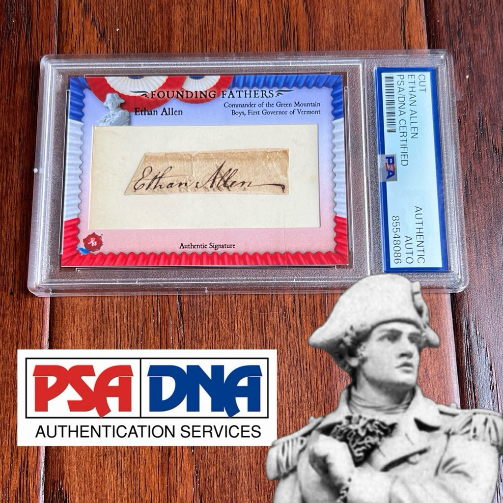 ETHAN ALLEN * PSA * Autograph Cut Signature Card Signed * Revolutionary War